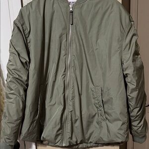 BB Dakota Sage Green Puffy Bomber Jacket